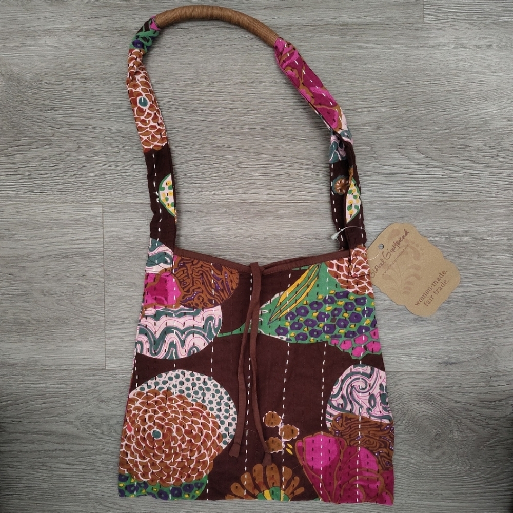 NWT Hand Stitched Kantha Hobo Bag ~ Global Girlfriend Women Made Fair Trade